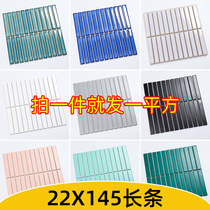 All-ceramic ceramic small strip mosaic tiles black white gray blue green pink balcony kitchen bathroom bathroom wall tiles