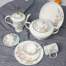 Jinpai Sakura love bone China tableware abalone wing plate European bowl Australian bowl Household European phnom penh rice bowl Big soup bowl stir-fry plate