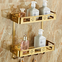 European style retro shelf all copper antique bathroom corner frame storage solid copper basket toilet wall light luxury simple