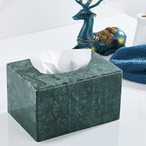 Light luxury creative natural marble tissue box living room coffee table storage roll box hotel lobby paper box home
