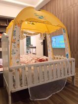 Baby bed mosquito net Childrens cartoon encryption anti-mosquito and anti-fall yurt 80 1 3 70 1 4 60 double-door tent