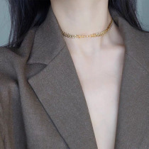 Design sense of simplicity ins wind sterling silver gold-plated flower wheat ear leaf necklace fashion all-match super A pendant female clavicle chain