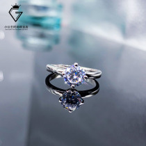 New Mozambique Diamond 18K platinum Classic four claw 1 karat fang zhen zuan Diamond female temperament wild engagement ring