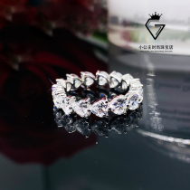 Moissan stone love full diamond ring 18K platinum peach heart full ring with diamonds stacked tail ring secondary ring fashion mens and womens models