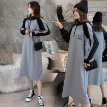 Maternity dress Maternity dress 2021 early spring new fashion pregnant mother foreign style age reduction large size loose maternity dress