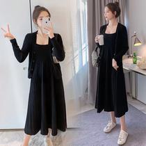 Maternity dress suit two-piece set spicy mom waist thin temperament long dress a-line skirt womens spring and autumn age-reducing clothing