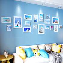 Solid Wood photo wall European style frame wall creative aisle simple combination photo frame hanging wall living room Large size photo wall