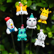 Multi-meat plant potted green planting scenery decoration small plug-in cute little animal flower insert puppy giraffe small chicken calf