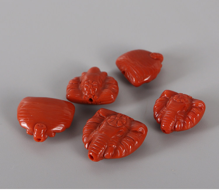 DIY аксессуары 原矿南红象神背云 文玩勒子配饰 佛珠念珠手串项链吊坠diy配件