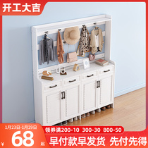 Household European-style shoe cabinet with hanger simple modern economical hall cabinet one combination floor coat rack