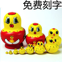 Russian doll 10-story Chinese style creative whole person toy wooden birthday travel commemorative gift