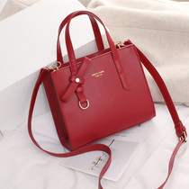 Red bridal bag women bag 2021 new fashion Hand bag shoulder shoulder bag small knot wedding bag large capacity
