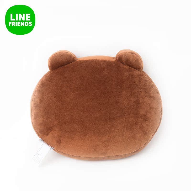 LINE FRIENDS 布朗熊脸型靠垫（30CM） 动漫周边呆萌抱枕靠枕产品展示图1