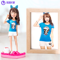 Pinching mud person portrait custom Q version pottery clay doll Clay doll photo doll diy wedding handmade gift