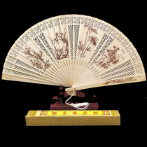 Womens fragrant fan ladies wooden folding fan fragrant wood fan hollow wooden fan ancient folding wooden fan wooden fan classical female fan