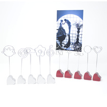 10-piece set of V-heart resin base modeling wire memo clip can be customized printing marking logo slogan display