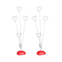 A set of two 4-head red heart base Tree note clip Romantic wedding home photo clip Photo studio gift