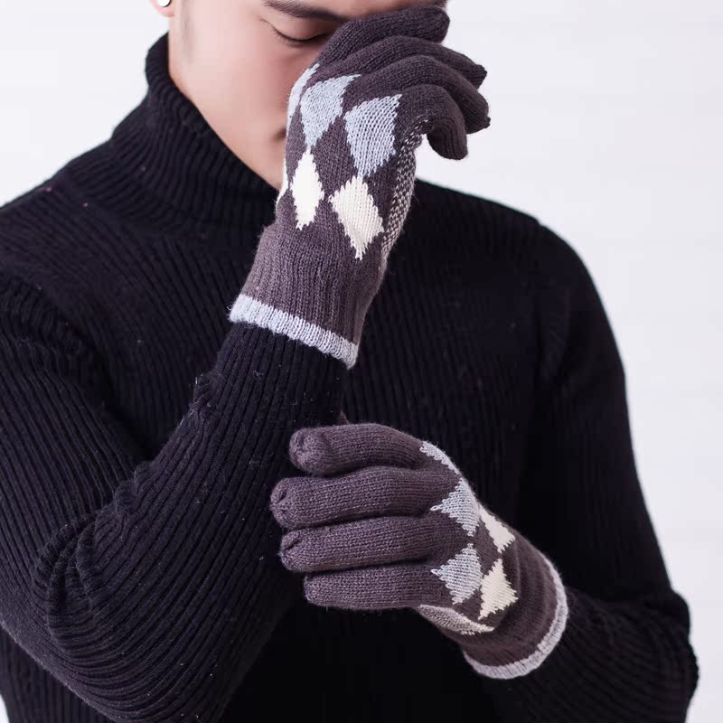 冬季手套男骑车开车防寒冬天保暖棉加绒加厚户外学生兔毛线手套产品展示图3