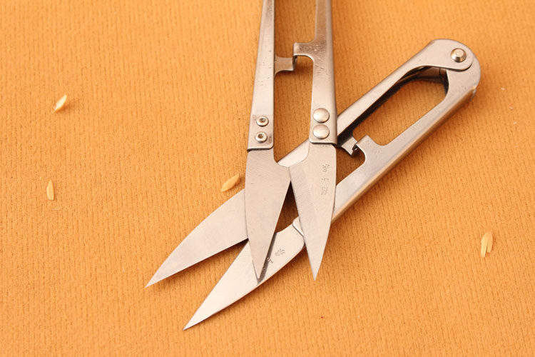 张小泉全不锈钢材质纱剪 小剪刀 线头剪刀u型剪刀 弹簧剪 工业