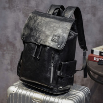 Hong Kong New Student School Bag Computer Bag Genuine Leather Pair Shoulder Bag Mens Trend Backpack Mens Edition Travel Bag