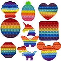 Rainbow Push Pop It Fidget Toy Bubble fidget Poppers popit