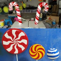 Christmas simulation foam FRP crutches sugar lollipop fruit sculpture model shopping mall wedding beauty Chen decoration props