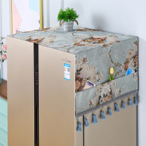 Nordic refrigerator cover cloth single open double door laundry hood microwave oven dust cover roller ash-proof refrigerator cover towel
