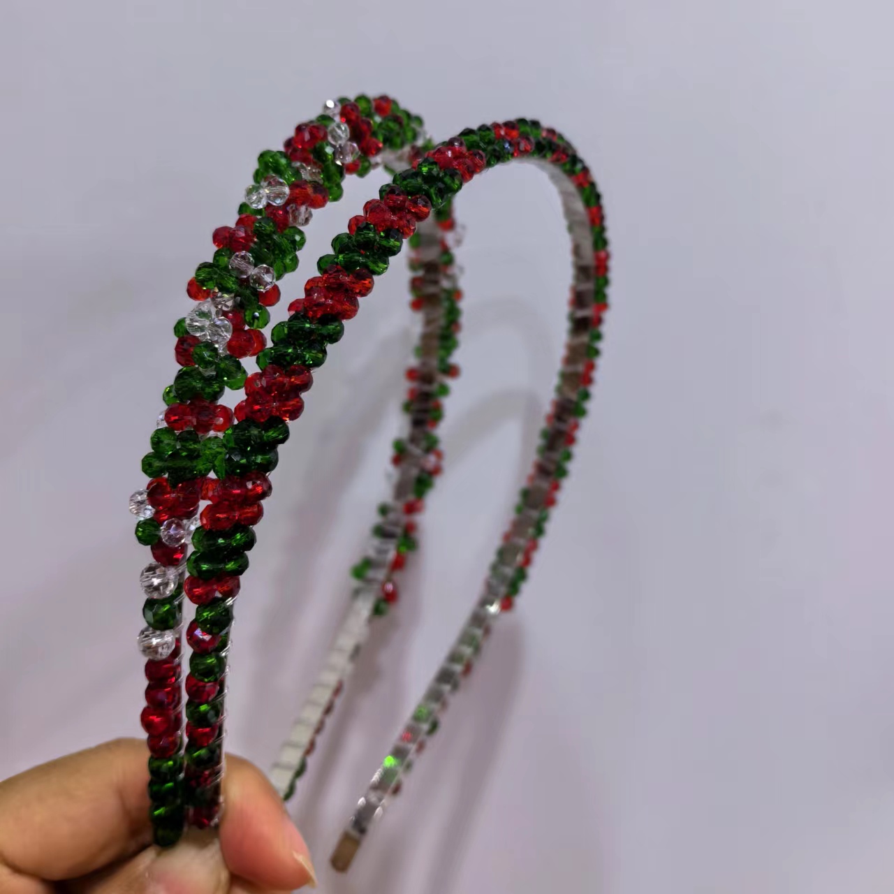 Christmas New Year's Pure Handcrafted Delicate Crystal String Bead Hair Stirrup Super Shiny No Matter Packaging-Taobao