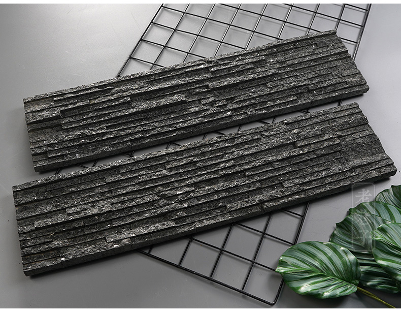 天然流水文化石3d凹凸天然化石墙工业风室外庭院子仿古石材墙砖板