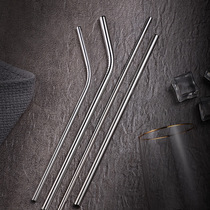 304 metal stainless steel straw thread curved straight straw Milk tea juice coffee straw mixing stick factory direct sales