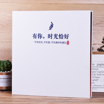 Creative artisanal cotton linen coated with adhesive DIY album Bench lovers Romantic Record Books White Card Hand-painted