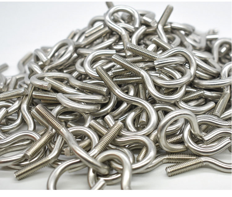 不锈钢吊钩螺丝 带挂钩螺栓 吊环 羊眼钩子螺丝花兰钩 吊钩m5m6m8