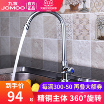 Jiu Mu Kitchen Faucet Home Vegetable Basin Faucet Sink Bowl Sink Single Cold Full Copper Wash Basin Balcony Washing Sink