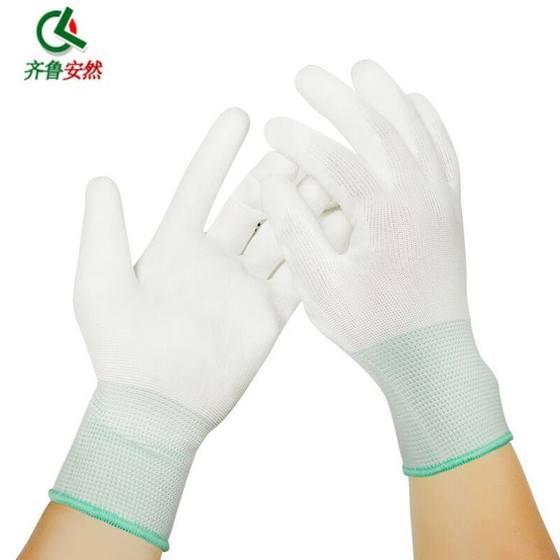 Qilu Anran 얇은 흰 나일론 PU 남성과 여성을위한 손가락으로 코팅 된 장갑 접착제 딥 접착제 및 야자 장갑 전자 먼지가없는 노동 Qilu Anran 얇은 흰 나일론 PU 남성과 여성을위한 손가락으로 코팅 된 장갑 접착제 딥 접착제 및 야자 장갑 전자 먼지가없는 노동