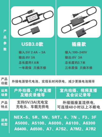 라이브 소니 카메라 FW50 아날로그 가짜 배터리 케이스 ZV-E10 마이크로 단일 카메라 외부 전원 공급 장치 A6400 A6300 A6000 7R2 A7S2A7M2 A6500 A5000 어댑터 라이브 소니 카메라 FW50 아날로그 가짜 배터리 케이스 ZV-E10 마이크로 단일 카메라 외부 전원 공급 장치 A6400 A6300 A6000 7R2 A7S2A7M2 A6500 A5000 어댑터