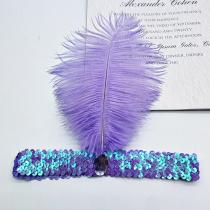 Indian headband ostrich hair headband stage childrens performance dance props ethnic headdress feather hair accessories headwear