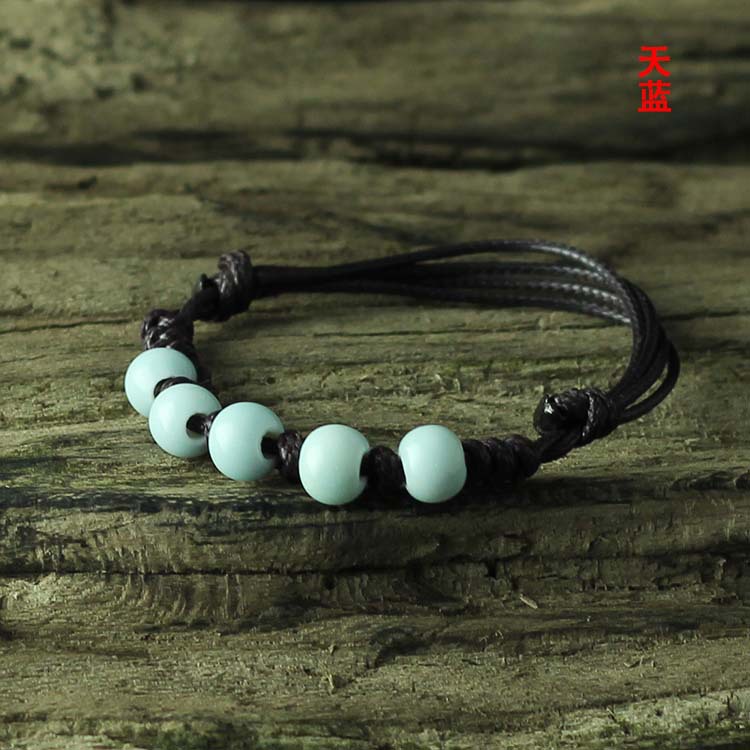 Ceramic wholesale braided jingdezhen porcelain beads bracelet with small and pure and fresh JXB152