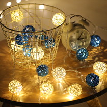 led small colored lights flashing lights string lights starry lights rattan ball lights Net red bedroom room layout decorative lights star lights