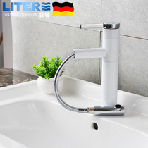 Leite hardware rotary pull telescopic hot and cold basin faucet laundry basin (silver and black three colors optional)