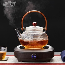 Green Changming glass boiling teapot heat-resistant filter electric pottery stove Puer black tea steaming tea kettle tea maker tea set