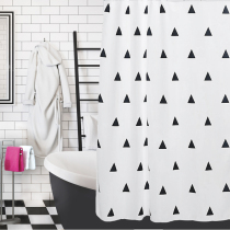 Shower curtain waterproof and mildew-proof Japanese simple shower curtain waterproof and mildew-proof bathroom shower curtain cloth Bathroom shower curtain triangle hanging curtain