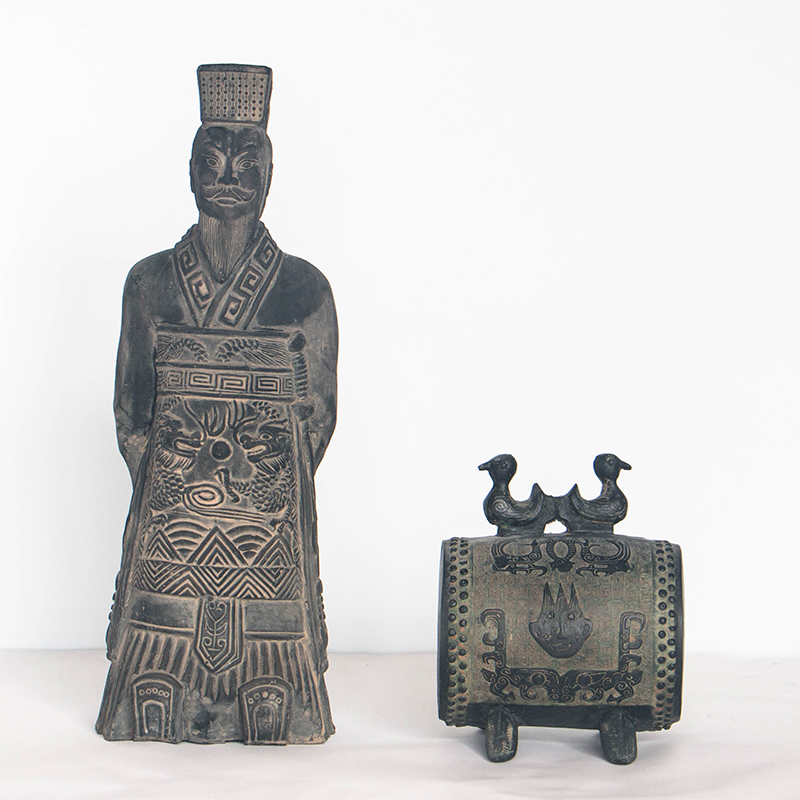 Qin shihuang terracotta figures furnishing articles furnishing articles antique collection of adornment of Chinese style bronze battle drum its art crafts