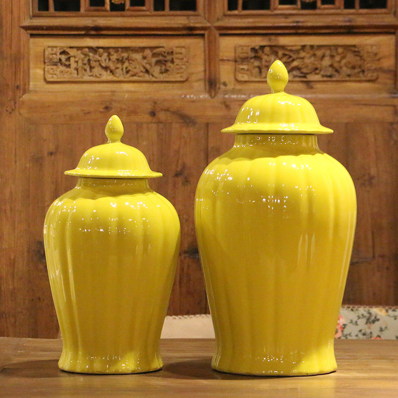 New Chinese style ceramic general pumpkin jar of large yellow small example room sitting room porch ark adornment furnishing articles