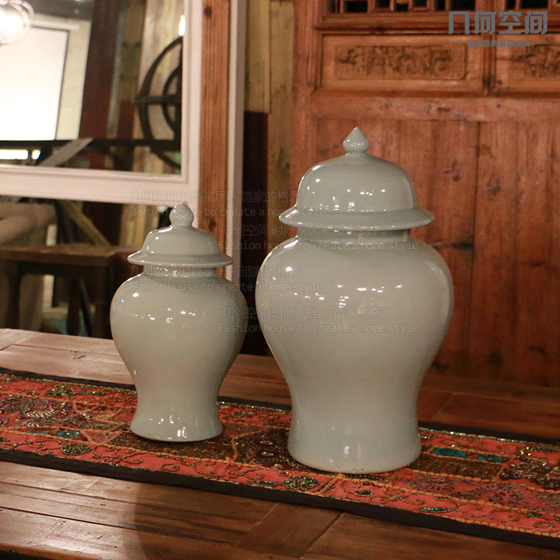 The General geometric space, stimulation of jingdezhen ice crack pot ceramic vases, furnishing articles of Chinese style household soft outfit decoration