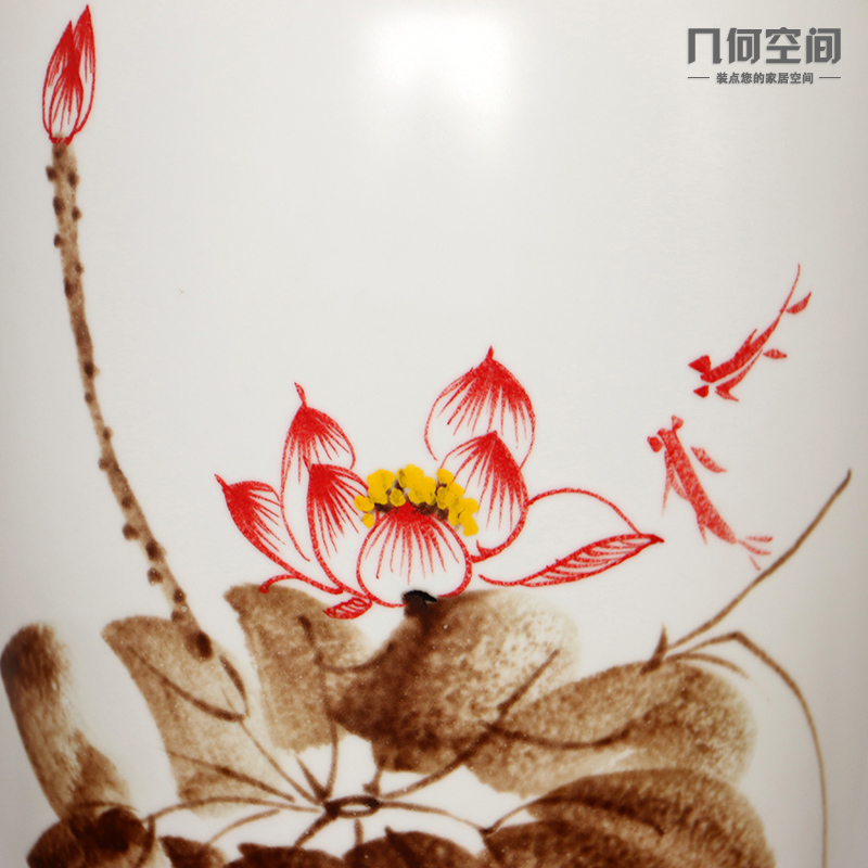 Jingdezhen TV ark, the sitting room of modern home decoration ideas matte enrolled white hand - made ceramics decoration gifts