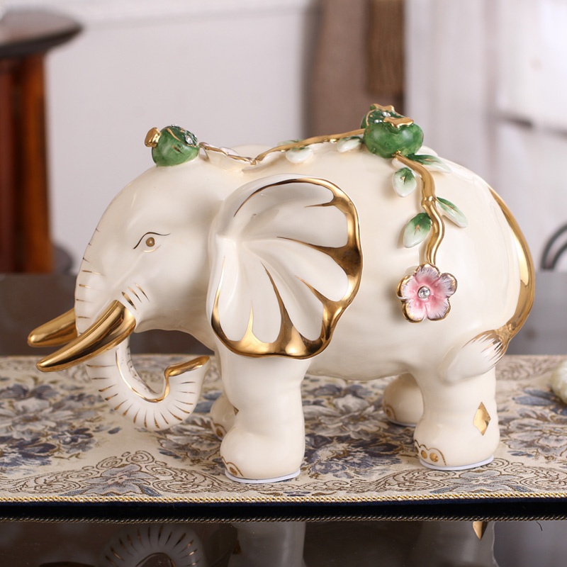 Elephant furnishing articles a European household decoration craft ceramics in the sitting room porch decorate housewarming wedding gift