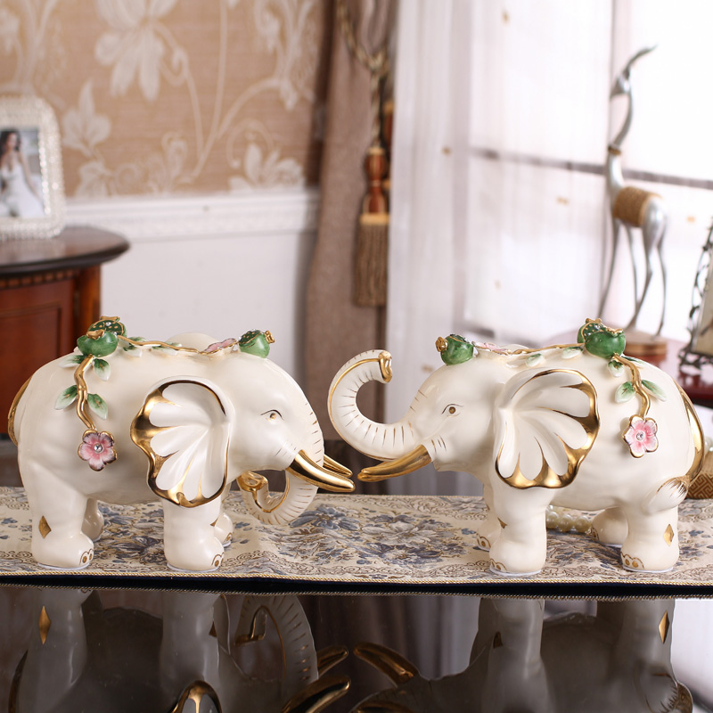 Elephant furnishing articles a European household decoration craft ceramics in the sitting room porch decorate housewarming wedding gift