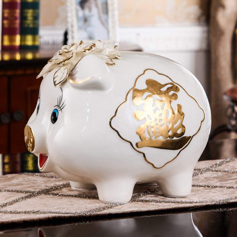 SAN road fort European ceramic pig can money of a pair of children bedroom furnishing articles piggy Banks sitting room adornment creative gifts