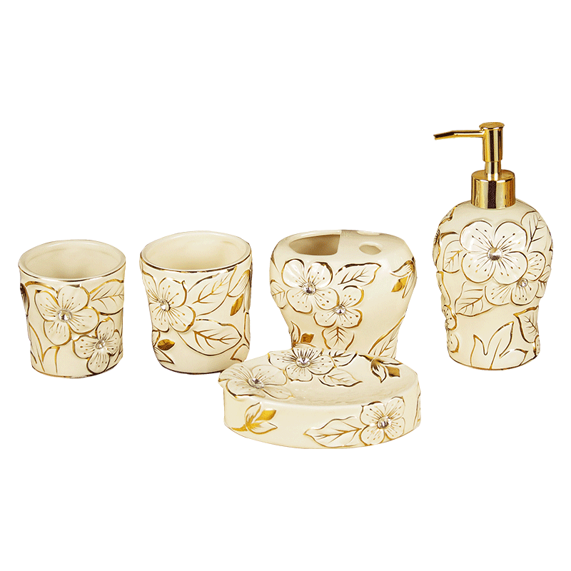 The Set fort SAN road creative European ceramic sanitary ware has five bathroom decoration toiletries suit wedding gift bag in the mail