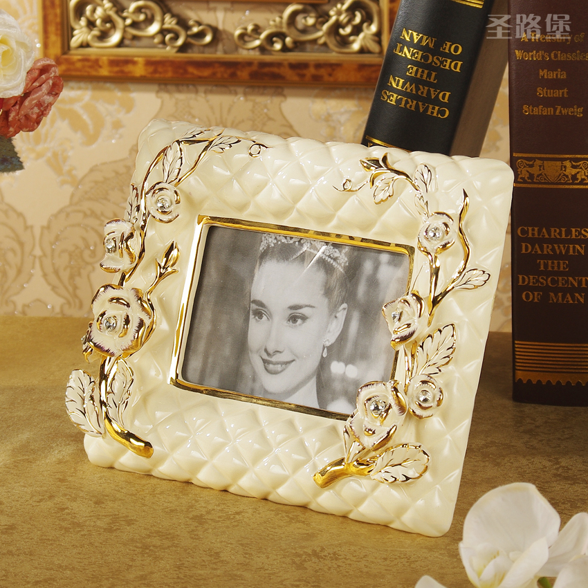 European ceramic frame 6 inch rectangular photo frame ideas desktop furnishing articles birthday gift bag in the mail